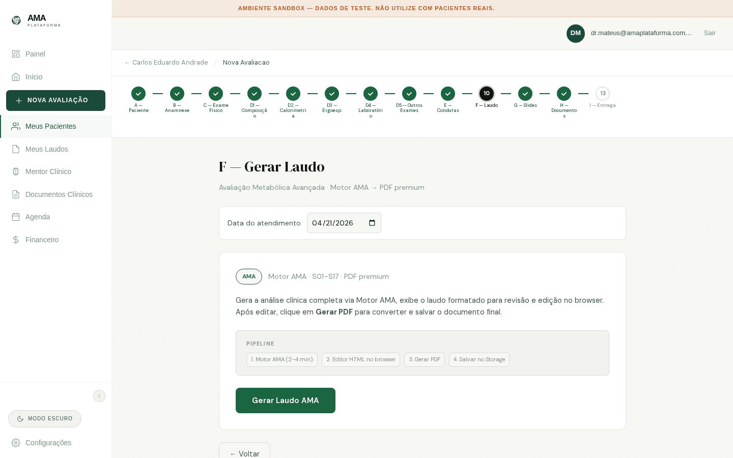 Laudo gerado em 2 a 4 minutos