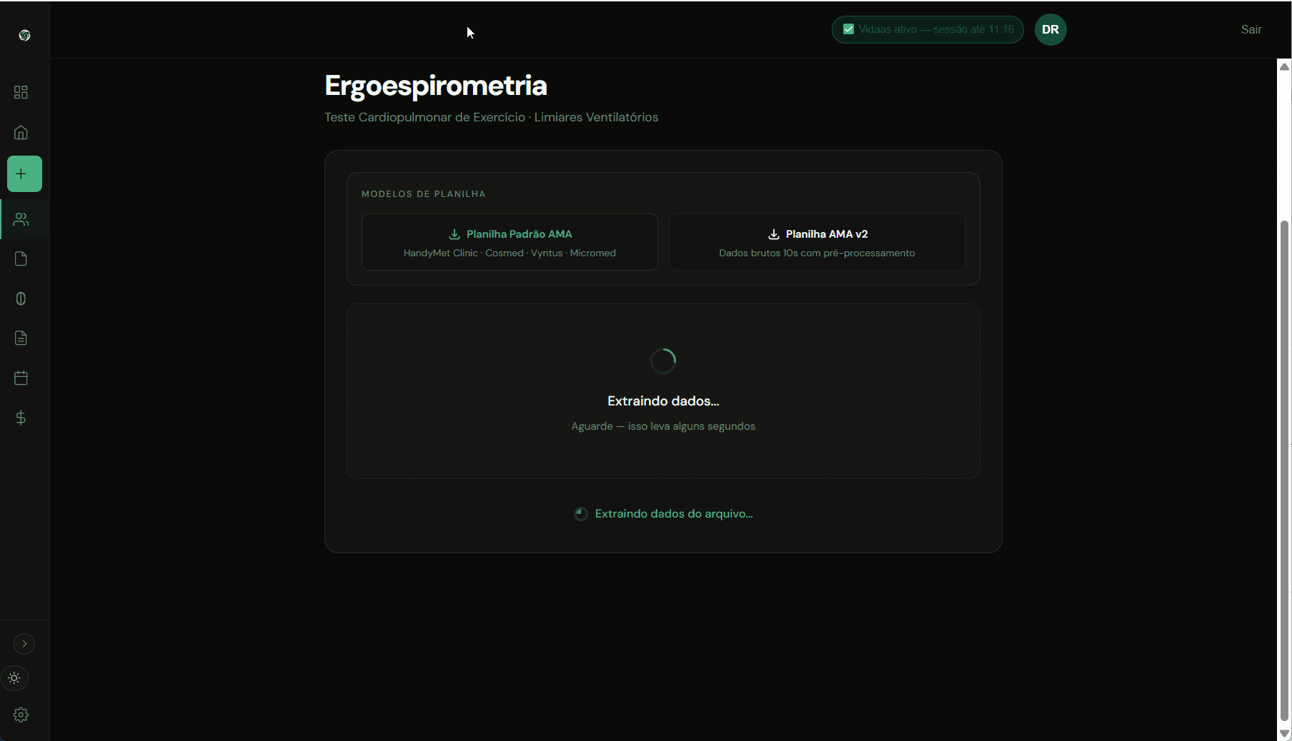 Upload de qualquer exame — extração e cálculo automáticos