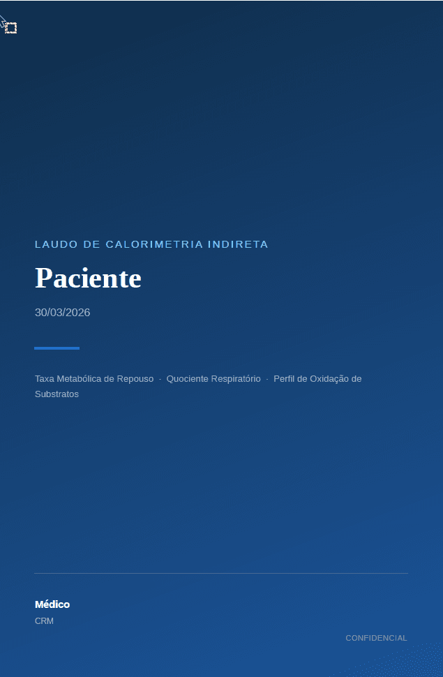 Capa do laudo de Calorimetria Indireta
